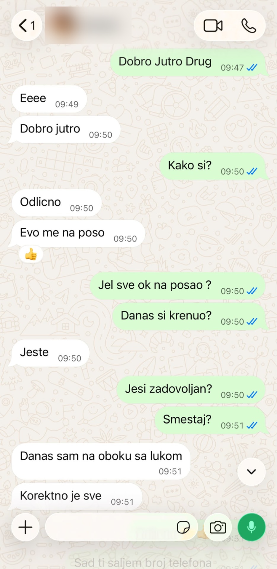 Odlično! Evo me na poslu. Korektno je sve.